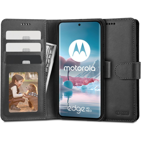 Tech-Protect Wallet knížkové pouzdro na Motorola Edge 40 Neo, černé