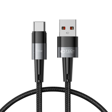 Tech-Protect Ultraboost kabel USB / USB-C PD 66W 6A 0.5m, černý