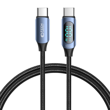 Tech-Protect Ultraboost LED kabel USB-C / USB-C PD 100W 5A 1m, modrý