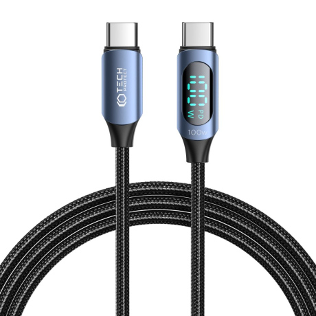 Tech-Protect Ultraboost LED kábel USB-C / USB-C PD 100W 5A 2m, modrý