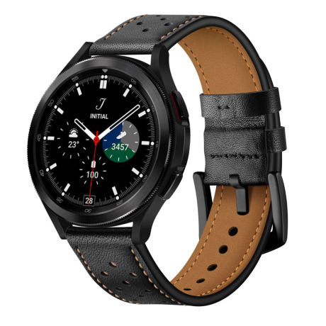 Tech-Protect Leather řemínek na Samsung Galaxy Watch 4 / 5 / 5 Pro / 6, black