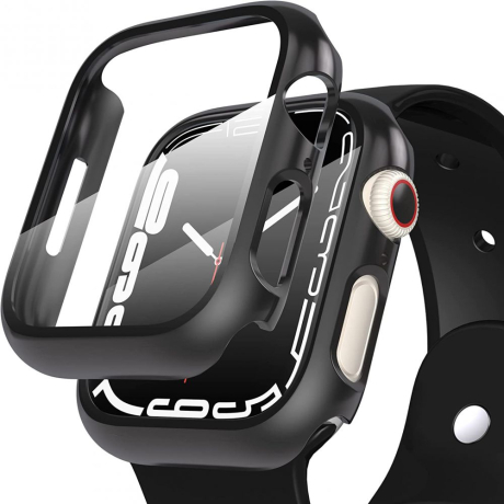 Tech-Protect Defense 360 pouzdro s ochranným sklem na Apple Watch 7 45mm, černé