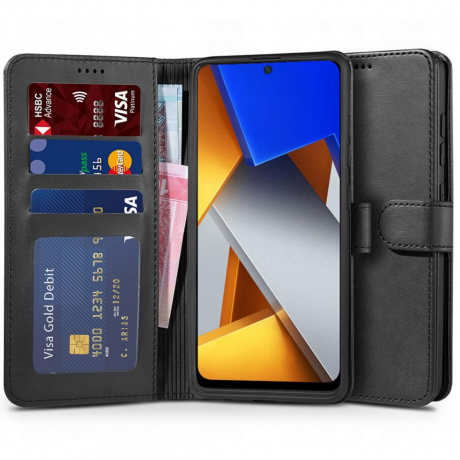 Tech-Protect Wallet knižkové puzdro na Xiaomi Poco M4 Pro 4G, čierne