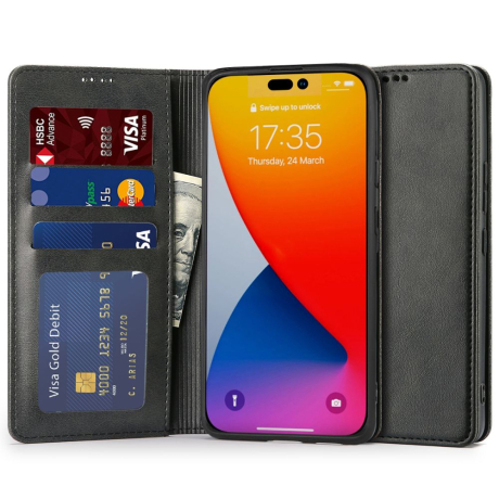 Tech-Protect Wallet knižkové puzdro na iPhone 14 Pro, čierne