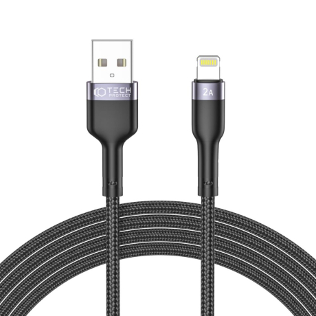 Tech-Protect Ultraboost kábel USB / Lightning 2.4A 2m, čierny