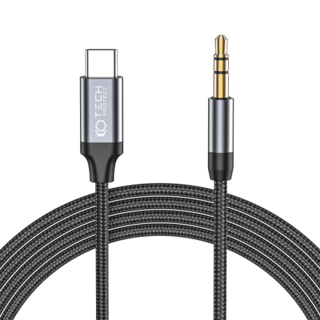 Tech-Protect Ultraboost kábel USB-C / 3.5mm jack 1m, čierny