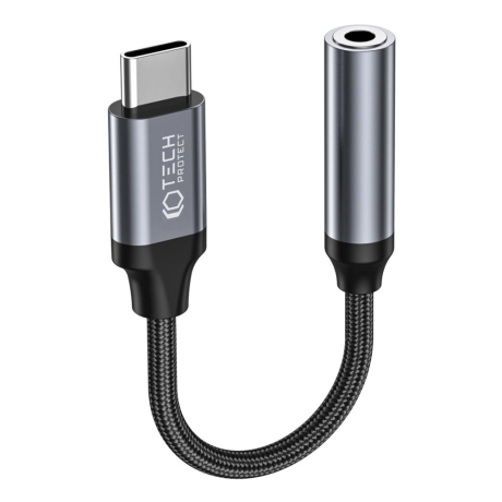 Tech-Protect Ultraboost adaptér USB-C / 3.5mm mini jack, čierny