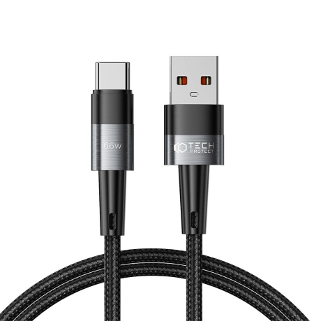 Tech-Protect Ultraboost kabel USB / USB-C 66W 6A 1m, šedý