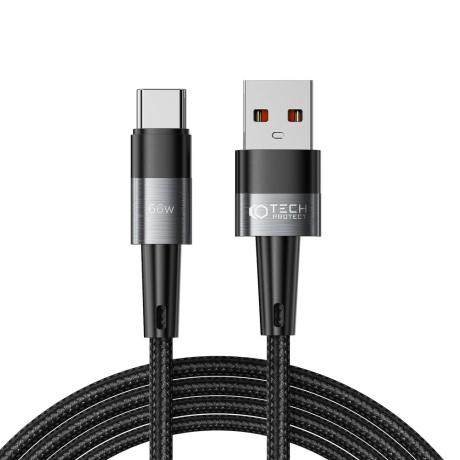 Tech-Protect Ultraboost kabel USB / USB-C 66W 6A 2m, šedý