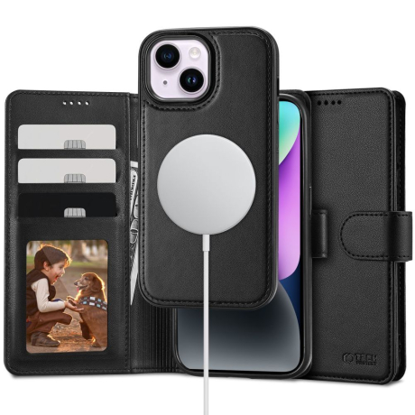 Tech-Protect Wallet MagSafe puzdro na iPhone 14, čierne