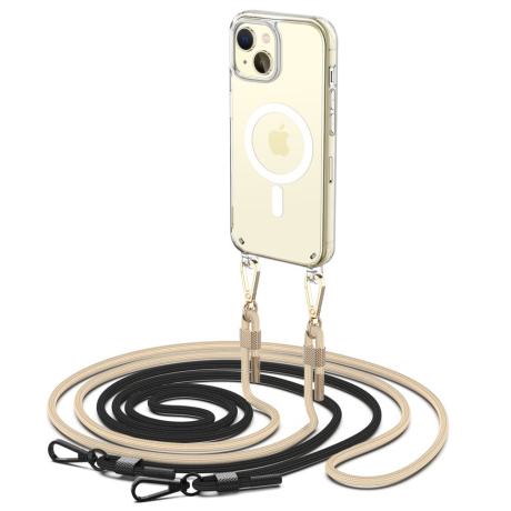 Tech-Protect FlexAir Chain MagSafe kryt na iPhone 15 Plus, čierny/béžový