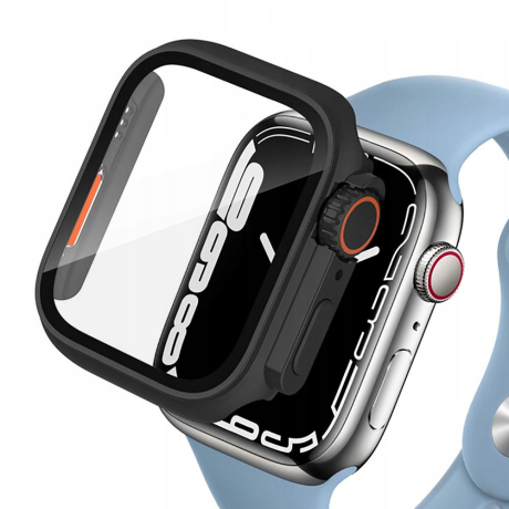 Tech-Protect Defense 360 puzdro na Apple Watch 4/5/6/SE 44mm, čierne/oranžové