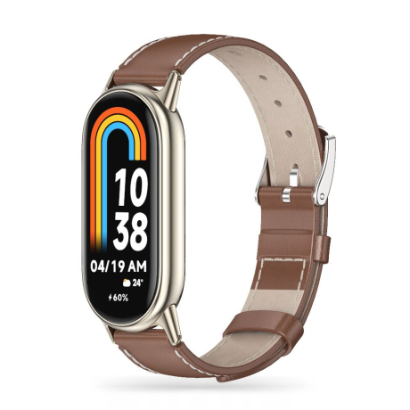 Tech-Protect Leatherfit remienok na Xiaomi Smart Band 8, brown