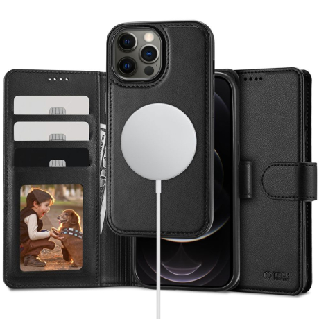 Tech-Protect Wallet MagSafe puzdro na iPhone 13, čierne