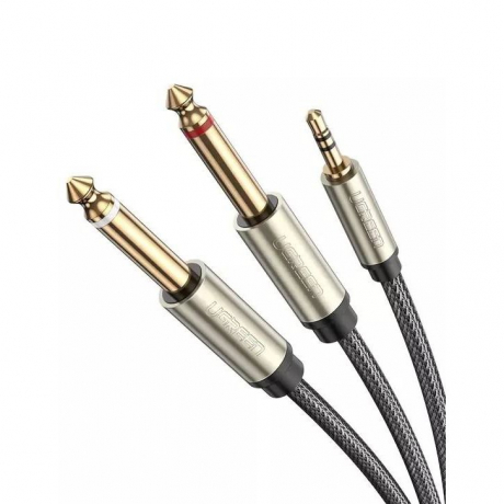 Ugreen AV126 audio kábel 3.5 mm jack - 2x 6.35 mm jack 2m, sivý (10615)