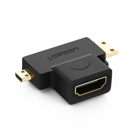 Ugreen adaptér Micro HDMI + Mini HDMI / HDMI, čierny (20144)
