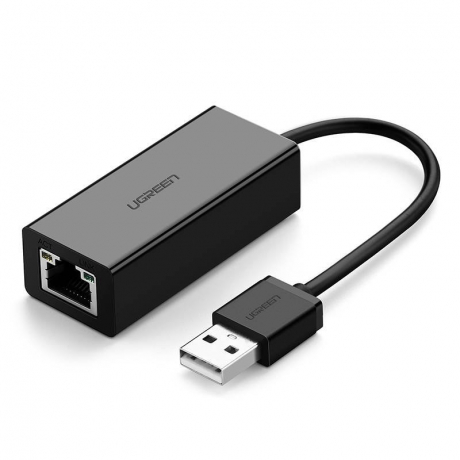 Ugreen CR110 síťový adaptér USB 2.0 - RJ45, černý (20254)