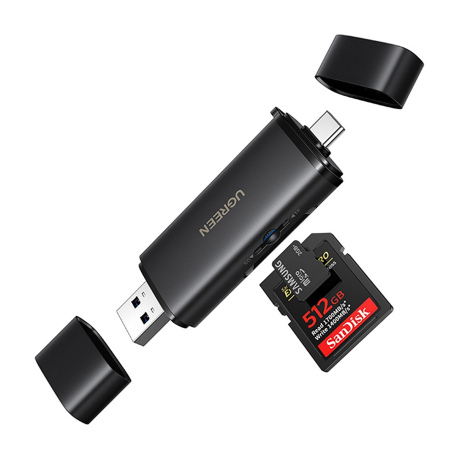Ugreen CM803 2in1 čítačka kariet SD 4.0 UHS-II, USB-C / USB, čierna