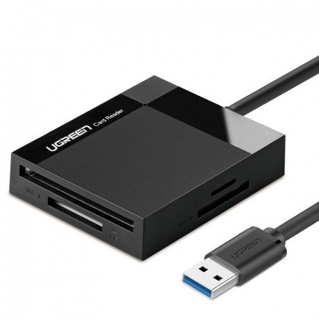 Ugreen CR125 čítačka kariet USB 3.0 SD / micro SD / CF / MS, čierna (30333)