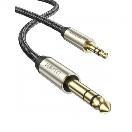 Ugreen AV127 audio kábel 3.5mm jack - 6.35mm jack 10m, TRS, M/F, šedý (40808)