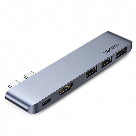 Ugreen HUB adaptér pre MacBook Pro / Air, 2x USB-C / 3x USB 3.0 / HDMI, sivý (60559)