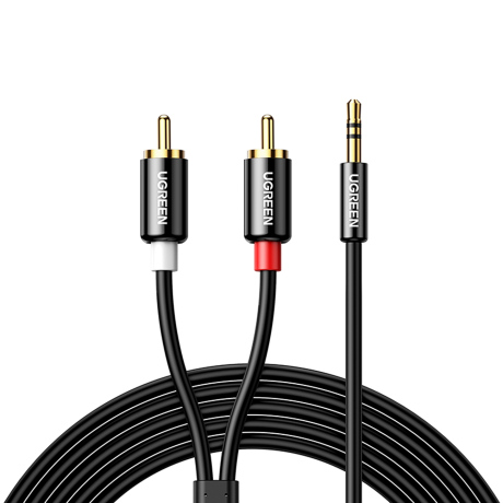 Ugreen AV116 audio kabel 3.5mm mini jack / 2RCA 5m, černý (AV116)