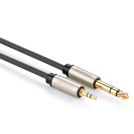 Ugreen audio kábel TRS 3.5mm jack / 6.35mm jack 1m, šedý