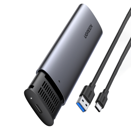 Ugreen CM400 externí box na M.2 B-Key SATA 3.0 SSD + kabel USB-C, šedý (CM400)