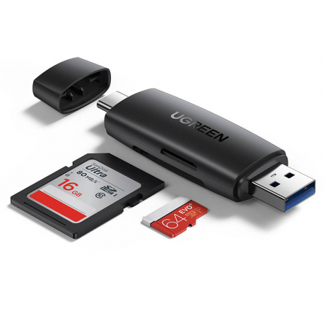 Ugreen CM304 čtečka karet USB / USB-C / SD / micro SD, černá (80191)