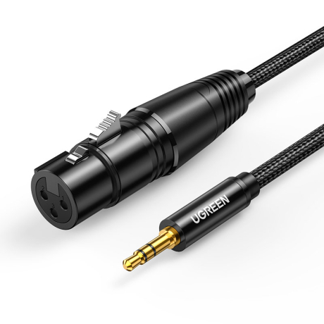 Ugreen AV182 audio kábel 3.5mm mini jack / XLR 1m, čierny (AV182)