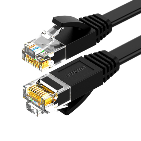 Ugreen Flat síťový kabel LAN Cat.6 2m, černý (NW102)