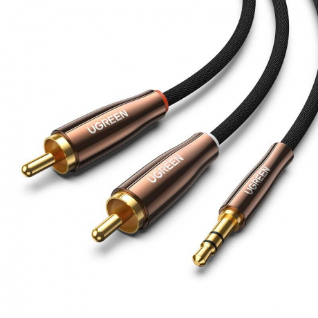 Ugreen AV170 audio kabel 3.5 mm jack / 2x RCA 3m, černý (80848)
