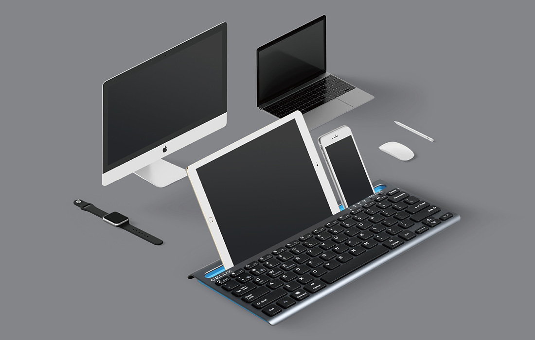 DELUX K2201V bluetooth klávesnica, čierna