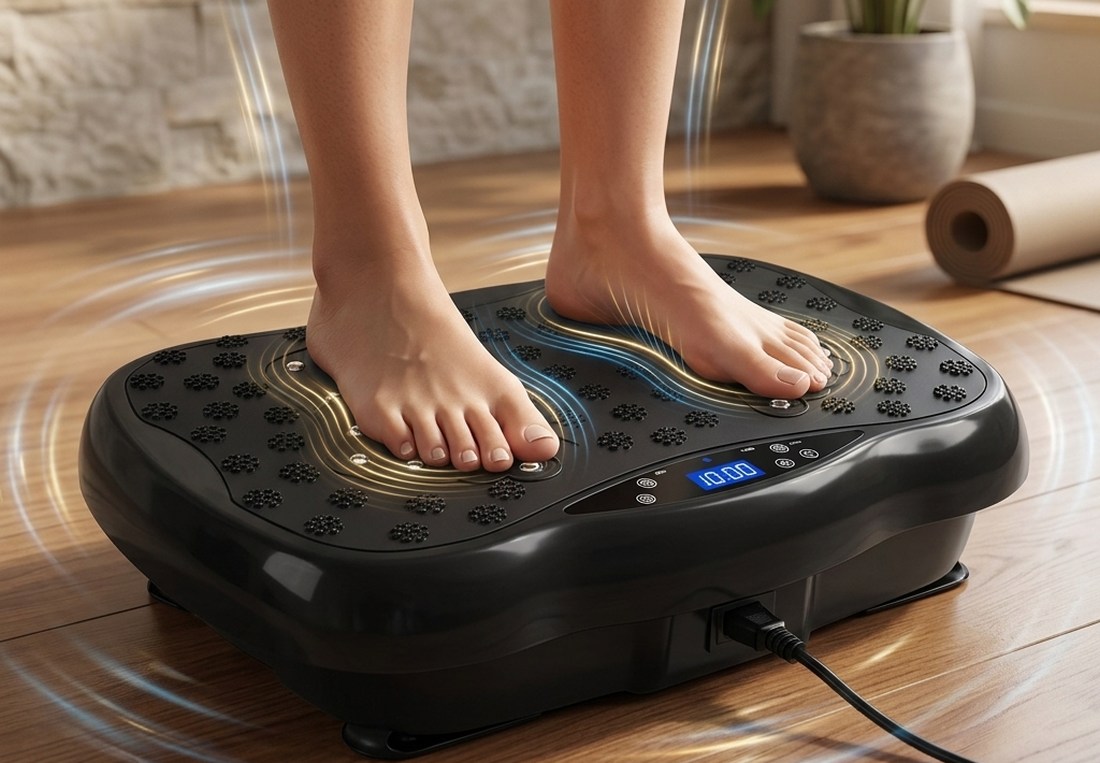Livefy Fit Plate vibračná plošina na cvičenie, čierna