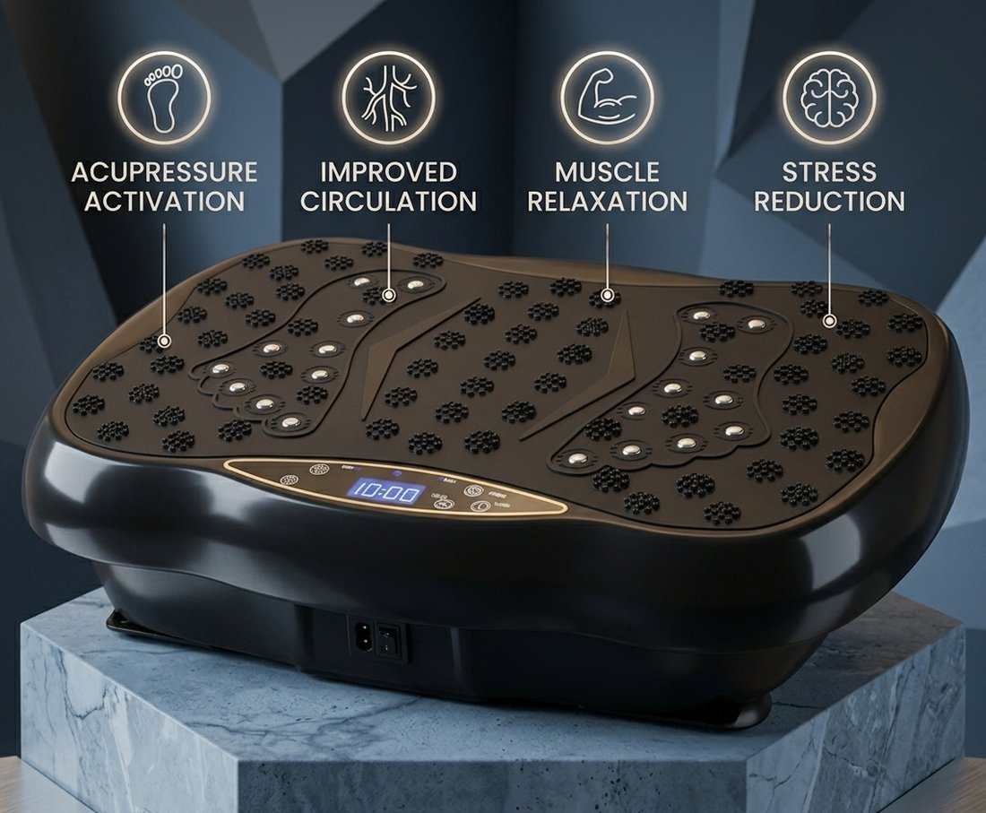 Livefy Fit Plate vibračná plošina na cvičenie, čierna